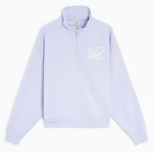 Sporty & Rich Lavender Quarter-Zip Sweatshirt